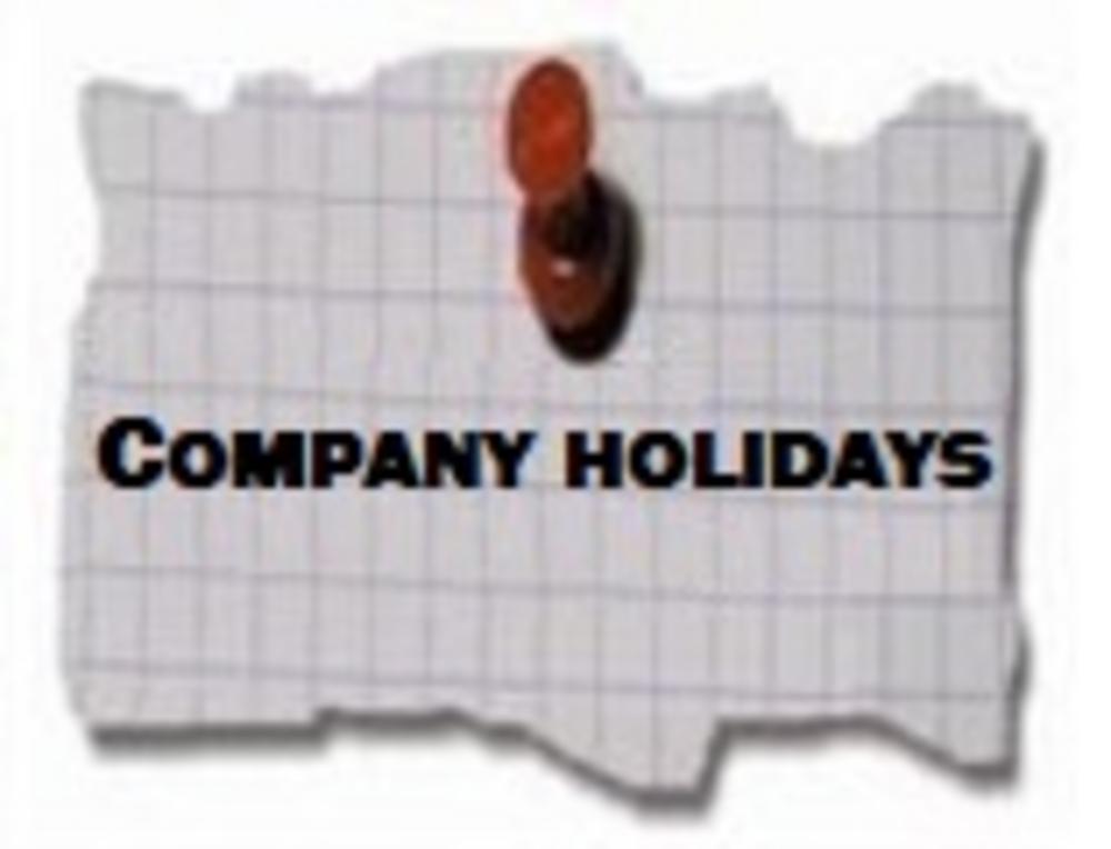 ATTENTION: Company holidays